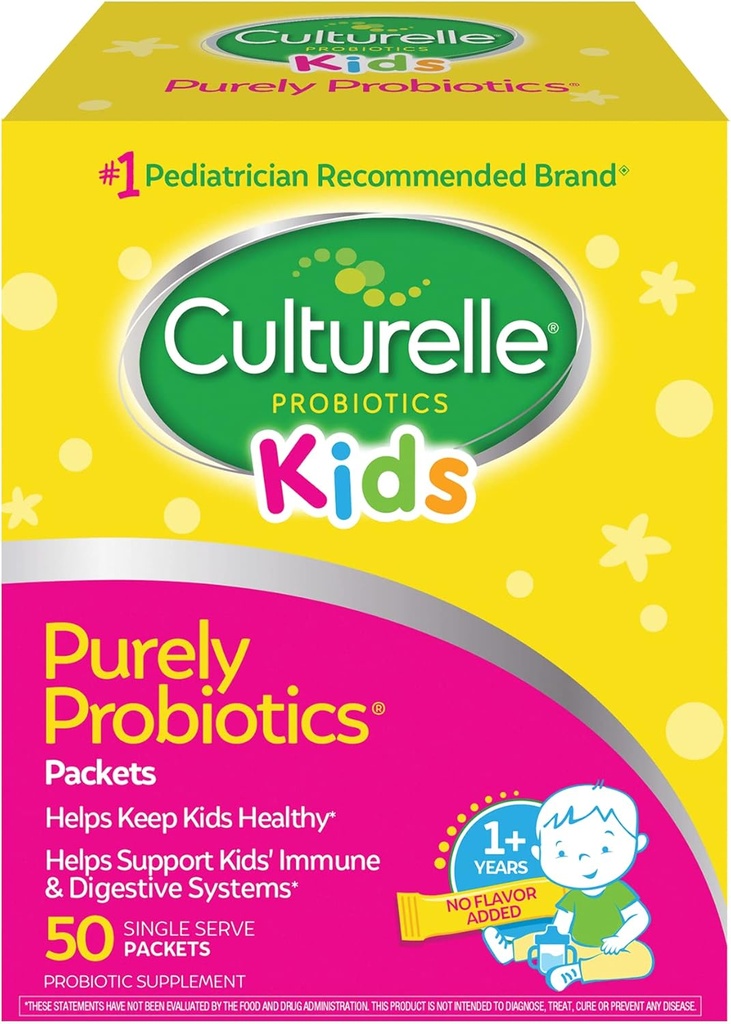 Culturelle Kids Daily Probiotic Packets bērniem, (Ages 3+) - 50 grāfs – No #1 Pediatrician-ieteicams zīmols – Flavorless Daily Probiotics gremošanas veselības un imūnās atbalsta