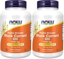 NOW Foods Supplements,Black Currant Oil 1000 mg Double Strength with 140mg of GLA (Gamma-Linolenic Acid),100 Softgels,(Pack of 2)