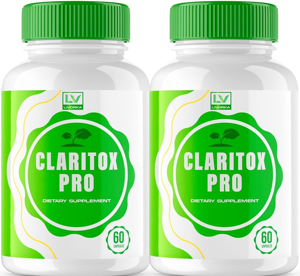 (2 пакет) Claritox Pro, Claritox Pro Підтримка добавки, Claritox Pro Відгуки, Claritox Pro Capsules, Claritox Pro Capsule Support Supplement - Advanced Pill Formula, 120 капсули для 2 місяці