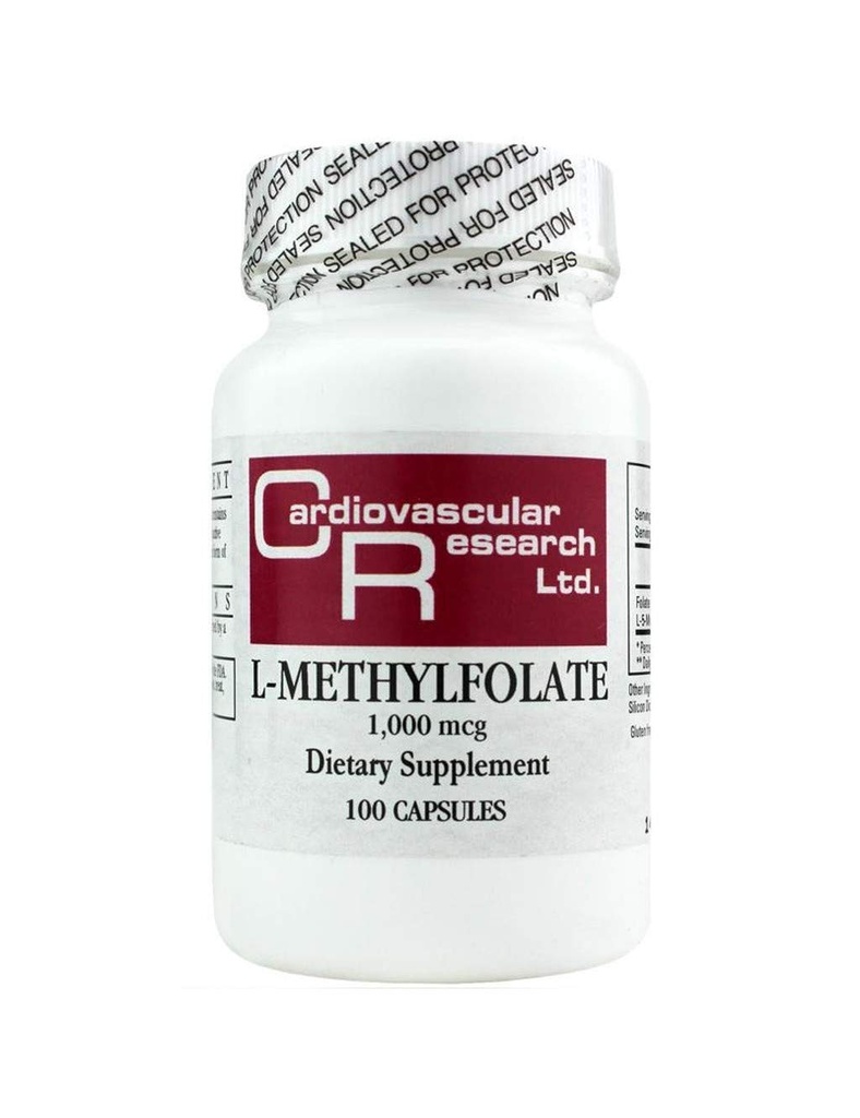 Cardiovascular Research L-methylfolate 1000 Mcg, White, 100 Count