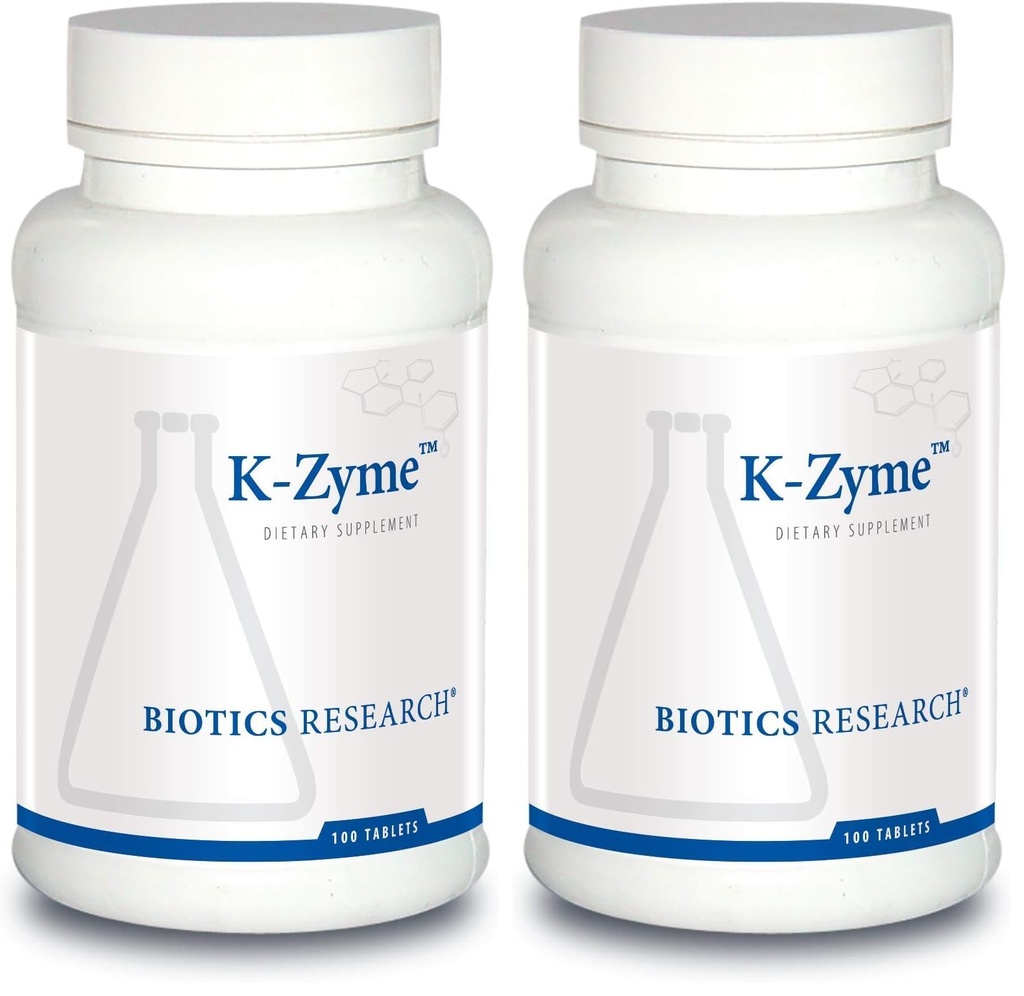 Biotics Research K Zyme™ Potassium, 99 milligrams, Supports Cardiovascular Function, Electrolyte Balance, Nerve Transmission, Muscle Activity, Superoxide Dismutase, Catalase.100 Tablets (Pack of 2)