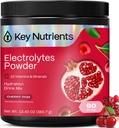 KEY NUTRENTS Multivitamin Electroytes Powder No Sugar - Sweet Cirera Pom Electrolyte Power - Endance & Energia suplementari - Hydration Powder - No Calies - 90 Servings - Made a EUA