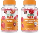 Magnesio Kids + Zink Kids, Gummies Bundle - Tasting Handia, bitamina osagarria, Gluten Free, GMO Free, Chewable Gummy