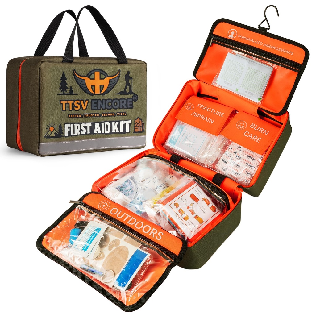 320 Piece First Aid Kit - Contains Premium Medical Supplies for Travel, Home, Office, Vehicle, Camping, Workplace & Outdoor