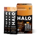 HALO hidratazioa - Electrolyte Energy Drink Mix | Hydration Powder Packets | Variety Pack (Caramel, Vanilla, Mocha Lattes), Healthy Skinny Coffee | Easy Open Single Service Stick | 12 Stick