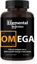 Omega3 from Fish Oils - 60 Softgels Value Bottle of Eicosapentaenoic (EPA) & Docohexaenoic Acid (DHA) in a Black Grip Jar