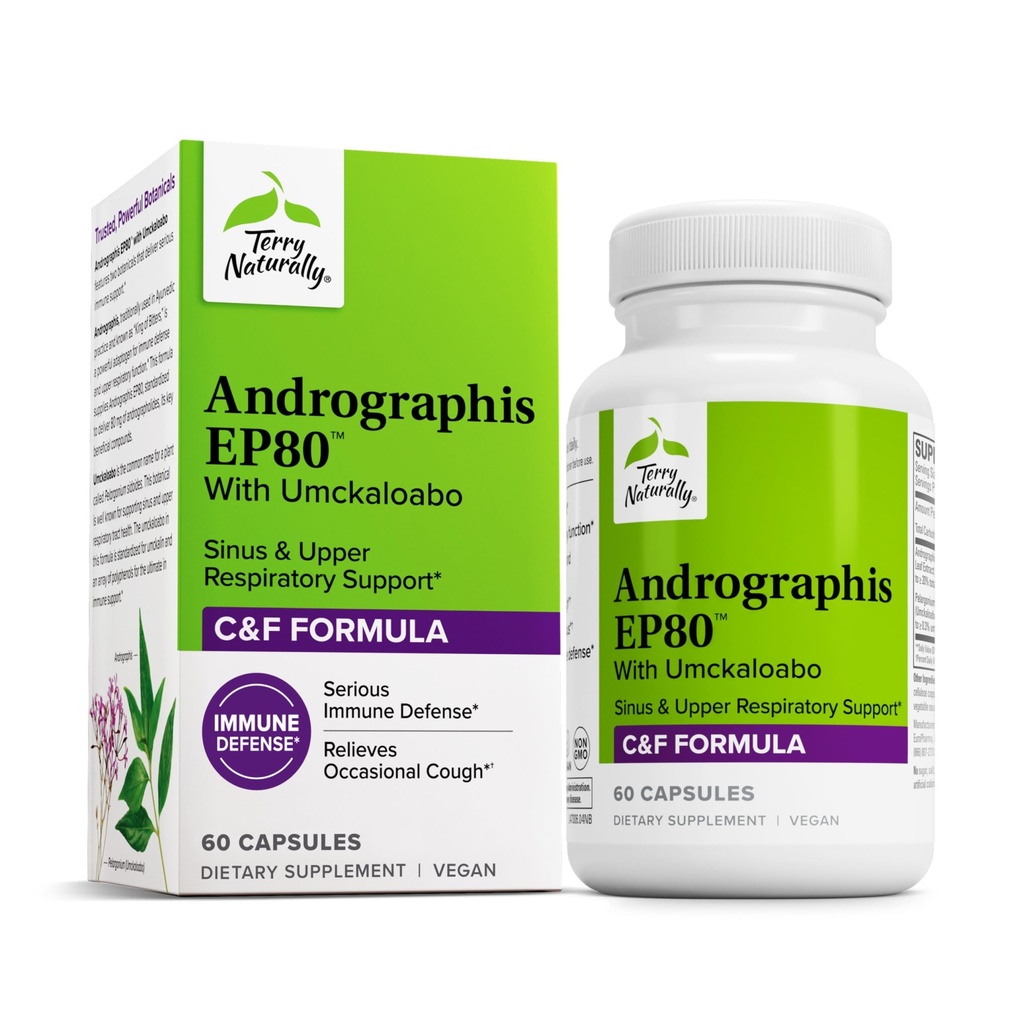 Terry Naturally EuroPharma Andrographis EP80 with Umckaloabo 60 Capsule