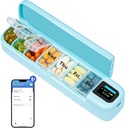 Daviky Smart Pill Organizer med Alarm, Bluetooth daglig En gang daglig Pill Box 7 dag med APP, ukentlig reisepille tilfelle, bærbar pille påminnelse for medisiner, kosttilskudd og vitaminer (grønn)