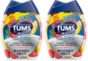TUMS Chewy Bites Chewable Antacid Tablets with Gas Relief, Lemon & Strawberry - 54 Count (Pack of 2)