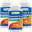 Best Naturals Vitamin B6 50 mg 250 Tablets (250 Count (Pack of 3))