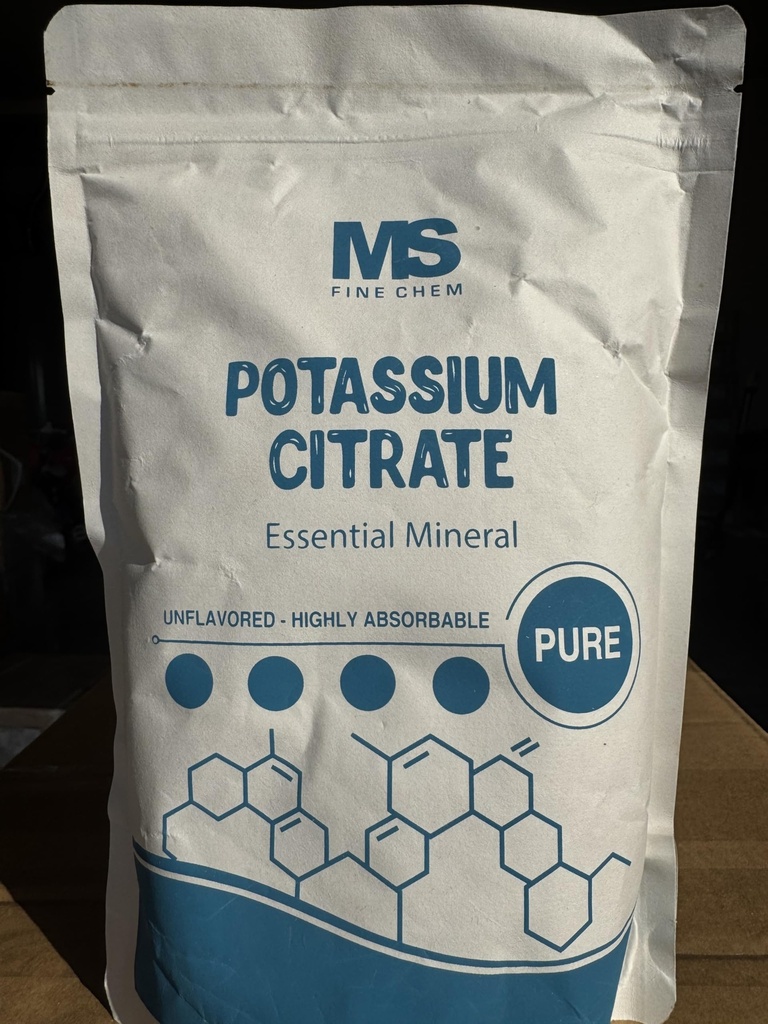 Potassium Citrate Powder – Essential Electrolyte Supplement for Hydration & Mineral Balance, Vegan Friendly, Supports Heart, Joint & Immune Health, 1 kg