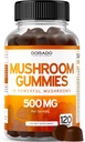 Mushroom Gummies 2500mg 10 in 1 Blend (120 Gummies with Lions Mane, Cordyceps, Reishi & More Functional Mushrooms) Focus & Brain Mushroom Supplement - Vegan & Third Party Tested - USA Made