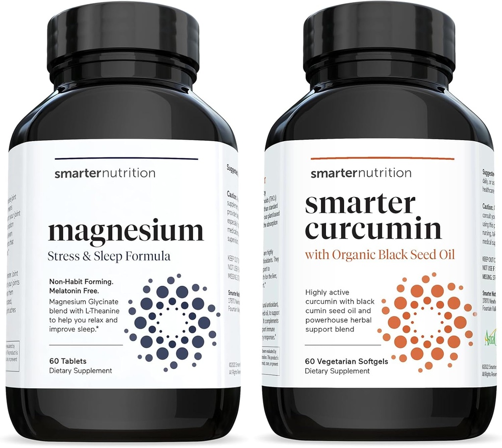 Multi-Active Magnesium Tablets & Curcumin Softgels - Potent & Bioavailable, Active Curcumin Softgels סטנדרטי עד 95% Tetrahydrocurcuminoids (1-מונטהספק)