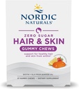 Nordic Naturals Zero Sugar Hair & Skin Gummy Chews, Strawberry Lemonade - 27 Gummy Chews - Biotin + GLA da Borage Oil - promuove l'equilibrio sano dei grassi in pelle - Non-GMO - 27 Serve