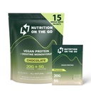 Nutrition On The Go Vegan Protein Powder Packets with Creatine – 20g Plant Proteins + 5g Creatine – Single-Serve Travel Protein Powder – All-Natural, Gluten-Free – Chocolate – (15-Pack)