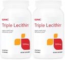 GNC Triple Lecithin 1200mg Supplement, Supports a Healthy Heart, Liver and Nervous System, 90 Servings (Pack of 2)