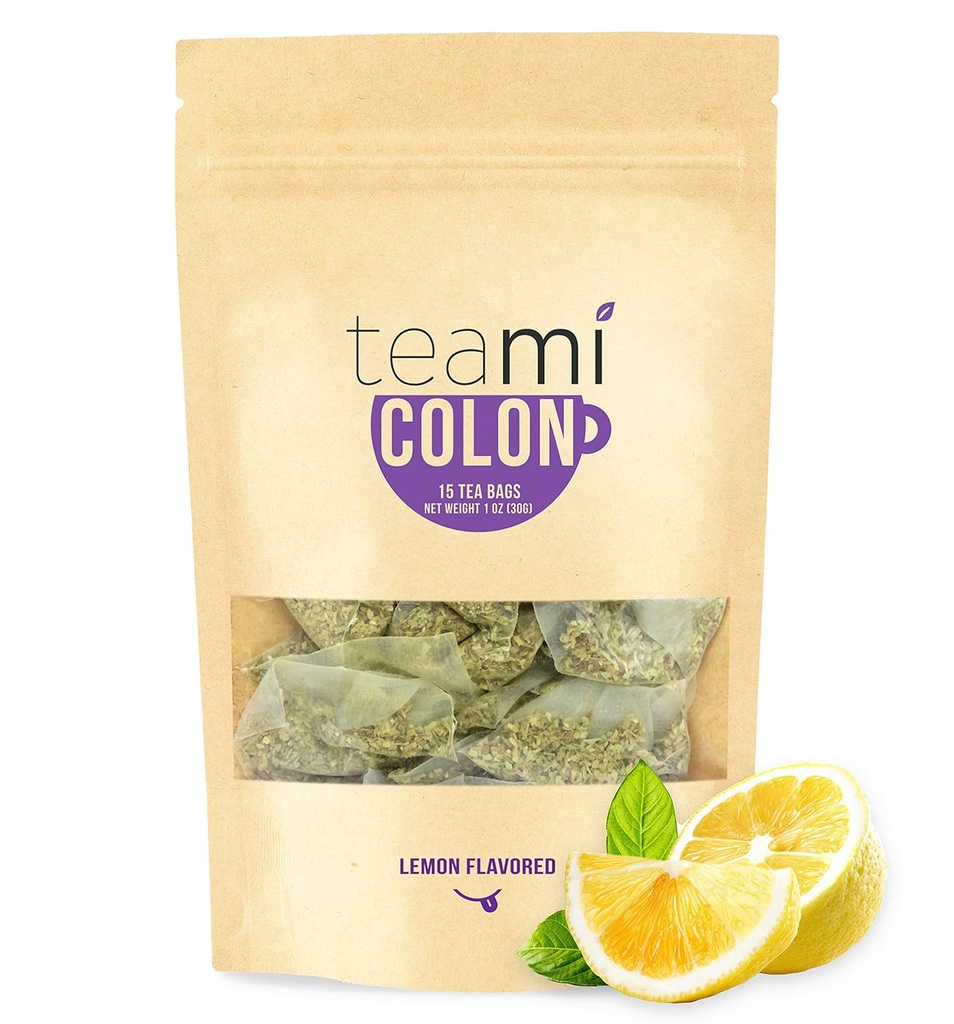 Teami® Colon Detox Tea | Todo o té natural de limpeza para homes e mulleres | Oferta de 30 días, 15 bolsas de té (Lemón)