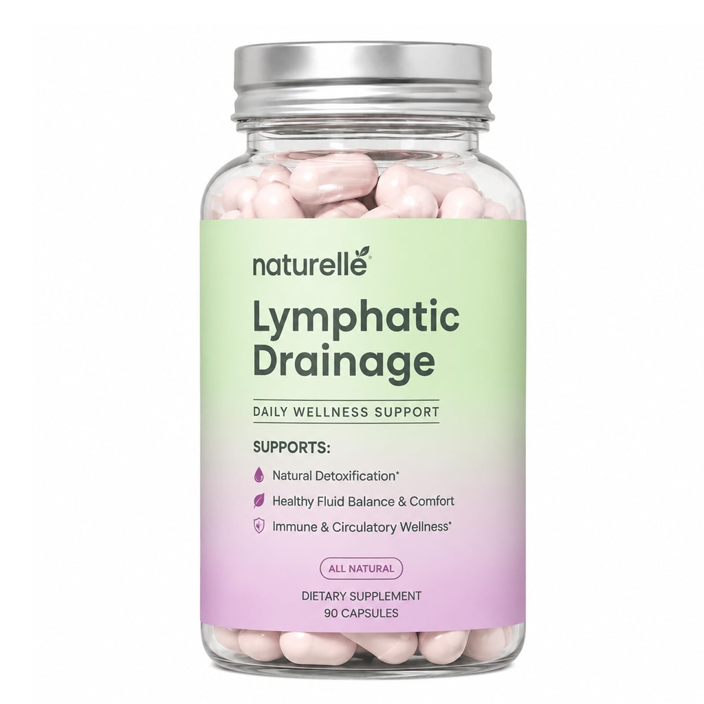 Naturelle Lymphatic Drainage, Lymphatic Support Supplement for Daily Wellness – Botanical Blend with Plant-Based Extracts, Energy & Immune Support – 90 Capsules