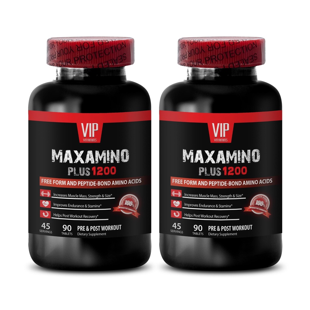 VIP VITAMINS Endurance and Energy - MAXAMINO Plus 1200 - Endurance Booster - 2 Bottles 180 Tablets