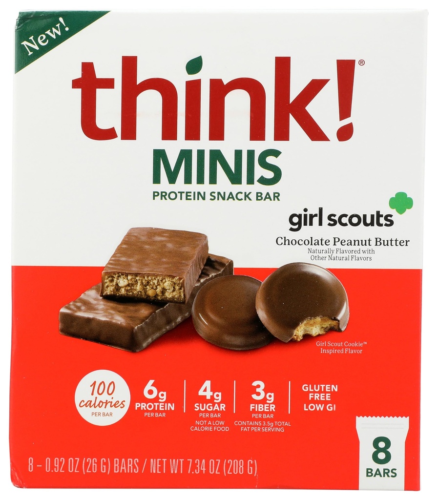 Think!, Bar Protein Minis Chocolate Peanut Butter, 0.92 Ounce, 8 Pack