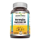 Amazing Omega Norwegian Cod Liver Oil (Omega-3, EPA/DHA) Supplement | 1000 Mg Per Serving | 120 Softgels | Orange Flavor | Non-GMO | Gluten-Free | Made in USA