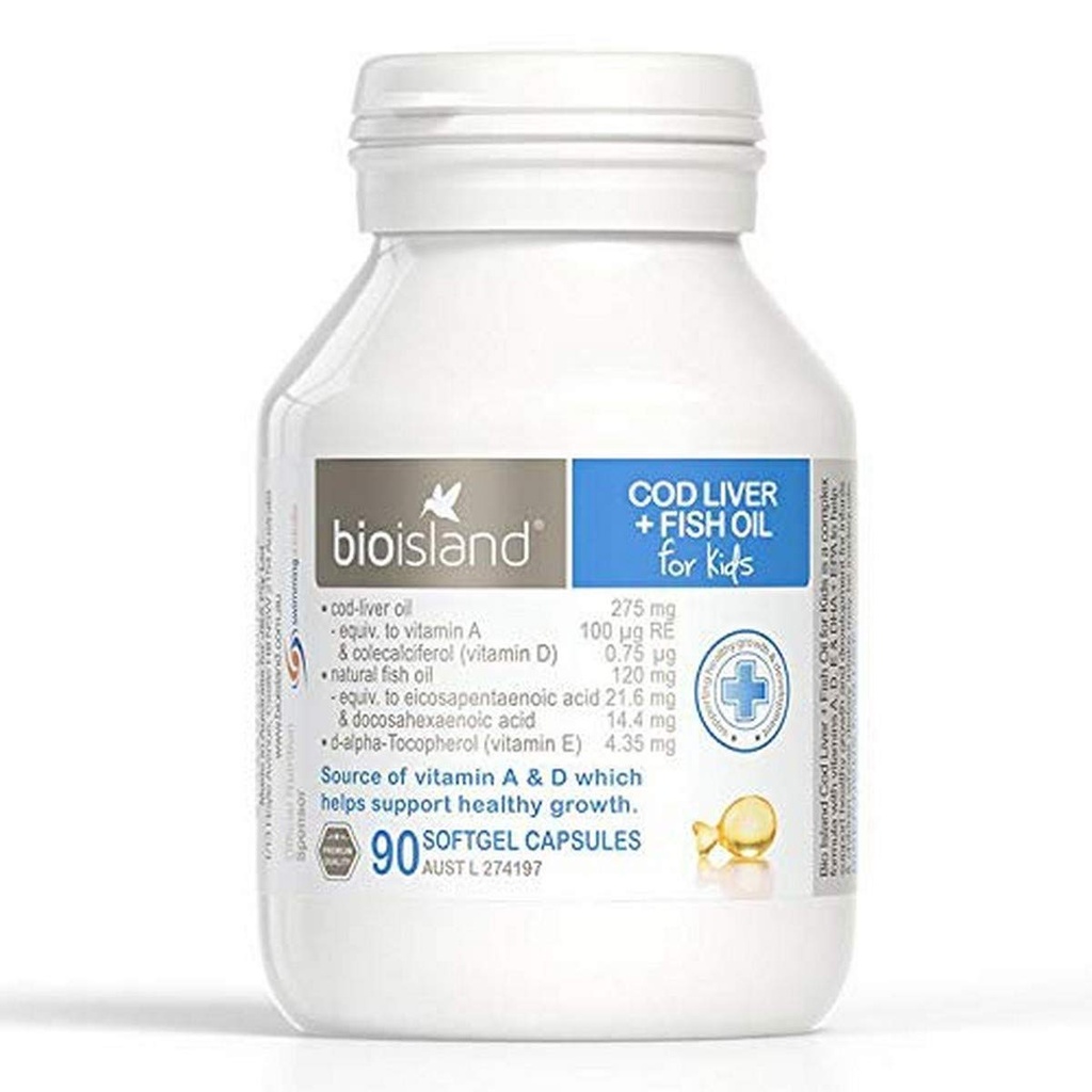 Bio Island Cod Liver + Fish Oil 90 Capsules