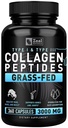 Collagen Peptides Capsules 360 Count - Grass Fed Bovine Hydrolyzed Collagen Pills - Hair, Skin & Nails, Joint Support - Collagen Supplements for Women & Men