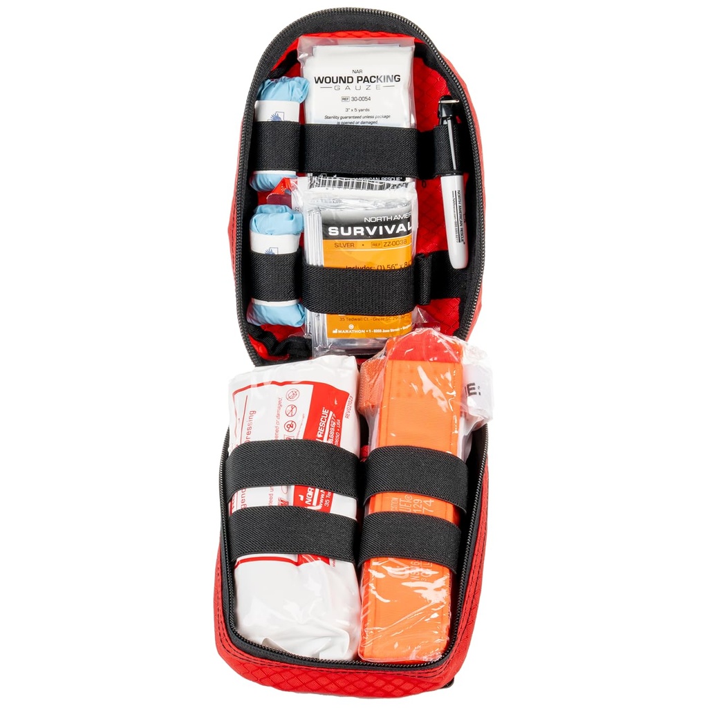 North American Rescue Public Access Individual Bleeding Control Kit (Basic) NAR Compact Blood Control Bag with C-A-T Tourniquet, ETD, Gauze, Survival Blanket (80-0452)
