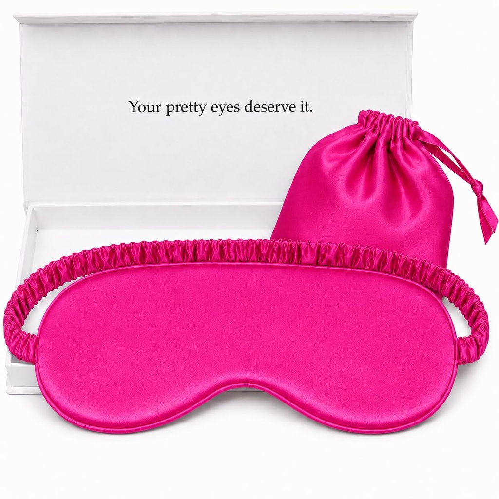 Silk Sleep Mask Light Blocking Luxury 100% Mulberry 19mm Silk Eye Mask Eye Cover Blindfold Ultra Soft Light & Comfy Anti Aging Skin Care with Travel Bag Gift Package