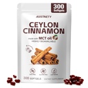 Ceylon Cinnamon Softgels with MCT Oil, True Sri Lanka Ceylon Cinnamon Capsules 600mg with Berberine HCl, Ginger & Black Pepper Extract, Blood Sugar & Metabolism Support, Non-GMO, Gluten - 300 Softgels
