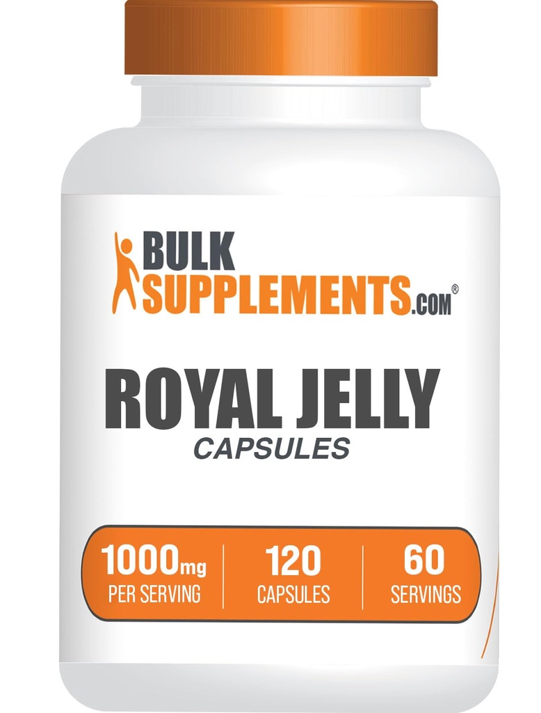 BulkSupplements.com Royal Jelly Capsules - Royal Jelly Supplement, Nutritional Supplement - Gluten Free, 2 Capsules per Serving, 120 Count (Pack of 1)
