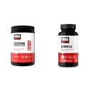 Force Factor Creatine Powder 60 Servings and Vitamin B Complex 60 Capsules Bundle for Muscle Gain, Strength, Energy, and Faster Recovery