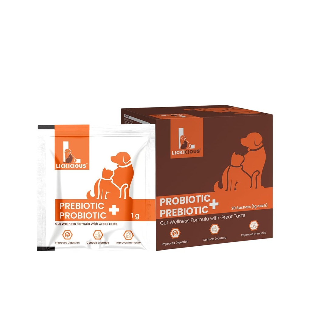 Probiotics for Dogs & Cats | 20 Sachets | Synbiotic Powder, 9.2 Billion CFU, 12 Strains with Prebiotics, Digestive Enzymes & S. boulardii | Gut Health, Diarrhea & Immune Support