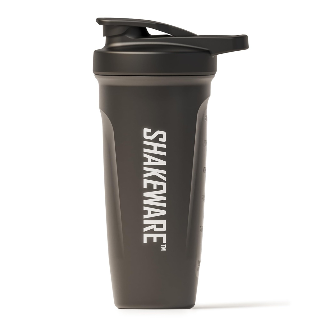 Protein Shaker Bottle, 28 oz, Snap-Fit Agitator for Smooth, Lump-Free Mixing, Leak-Proof Gym Shaker with Measuring Scale for Fitness and Everyday Use, Black