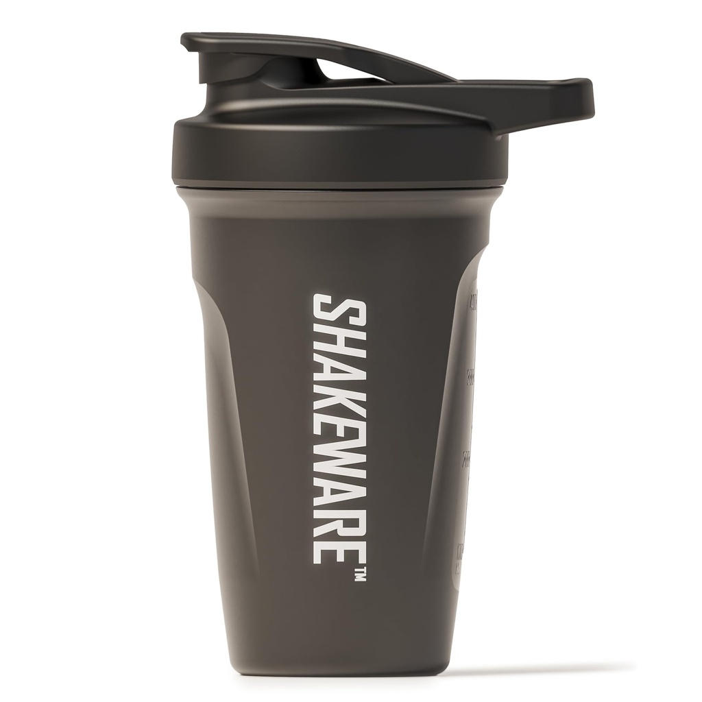 Protein Shaker Bottle — 20oz — Snap-Fit Agitator for Smooth Lump-Free Mixes — Leak-Proof BPA-Free Gym Shaker with Measuring Scale for Fitness and Everyday Use — Black