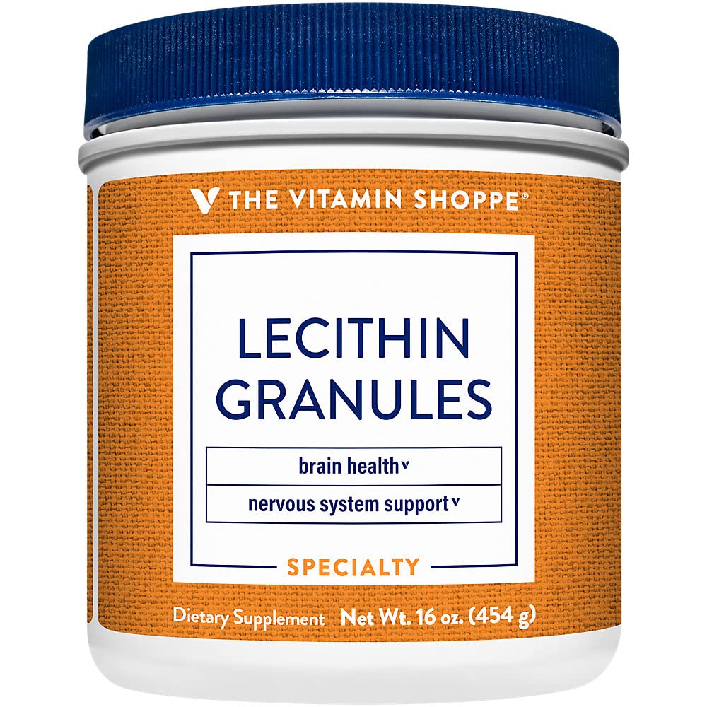 The Vitamin Shoppe Lecithin Granules - Brain Memory & Liver Support | Phosphatidylcholine Complex | 16 oz Powder | 100% Soy-Based