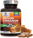 Organic Ceylon Cinnamon Capsules - Extra Strength Certified Organic Ceylon Cinnamon Supplement 1800mg Per Serving - Energy & Heart Support Antioxidant Pill for Women & Men, Bottled USA - 180 Capsules