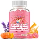 Parasite Cleanse Gummies for Humans & Kids w/Wormwood Black Walnut Clove Pumpkin Seeds, Vitamin C, D3, Zinc, Probiotics, Natural Gut Cleanse Digestive Supplement, Immune Support - 60 Counts