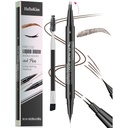 9708 2- Tip Double- Ended Eyebrow Pen, 2 - in-1, med Eyebrow Brush. Vandtæt og Sweat Proof, Præcise Liquid Brow, 5 Shades, Long- Lasting (3 # Dark Brown)