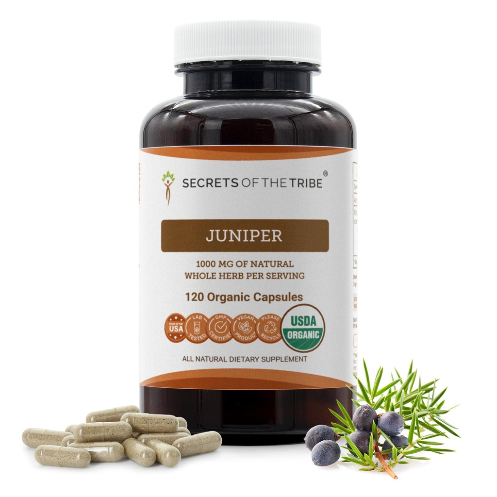 Secrets of the Tribe Juniper 120 Capsules, 1000 mg, USDA Organic Juniper (Juniperus communis) Dried Berry (120 Capsules)