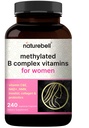 NatureBell Methylated B Complex Vitamins for Women, 240 Veggie Capsules | with Methylfolate, B12, Inositol, Choline, Vitamin C, E, Probiotics, Collagen & NMN | Energy Support* | Non-GMO, Filler Free