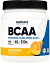 Nutricost BCAA Powder (Orange Mango, 60 Servings) - 2:1:1 Optimal Ratio, Gluten Free, Non-GMO, Vegetarian