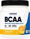Nutricost BCAA Powder (Orange Mango, 60 tarjoilua) - 2:1:1:1 Optimaalinen suhde, gluteeniton, ei-GMO, kasvissyöjä