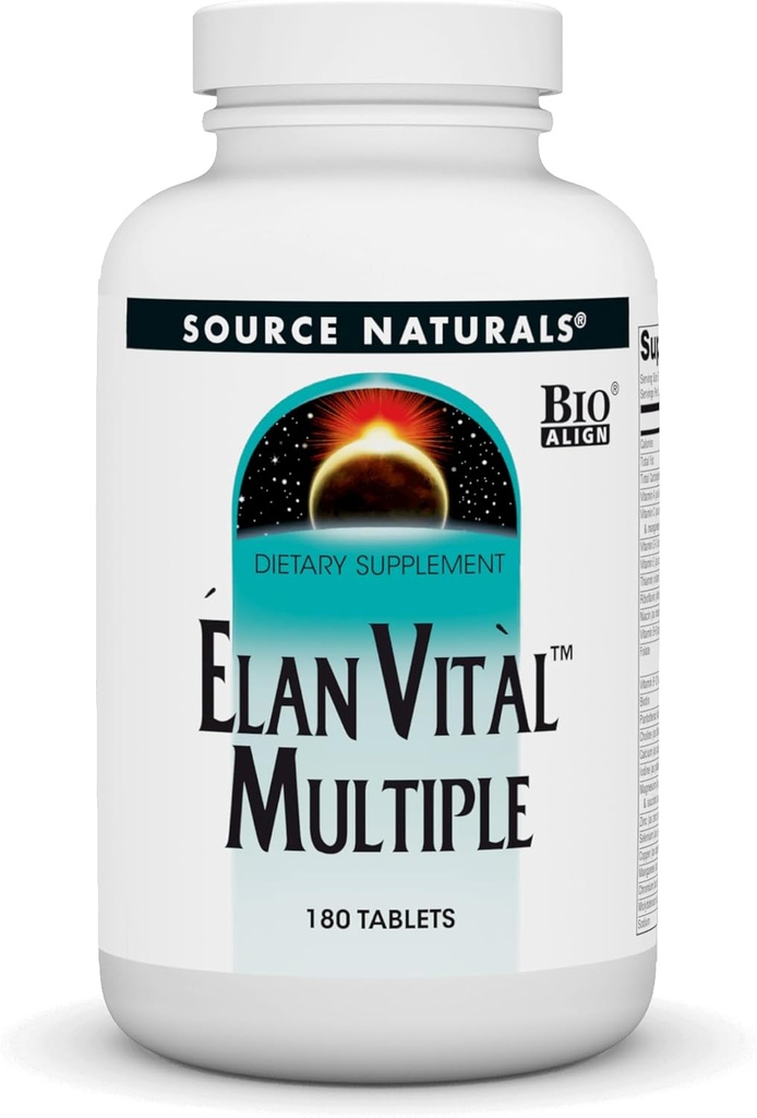 Kilde Naturals Elan Vital Multiple - støtter hjerne, hjerte, lever, immunforsvar, energiforsterkning - 180 tabletter