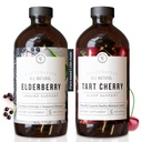 Rowe Casa Organics Tart Cherry Organic Sleep Support and Elderberry Immune Support with Antioxidants, Zinc, and Vitamin C