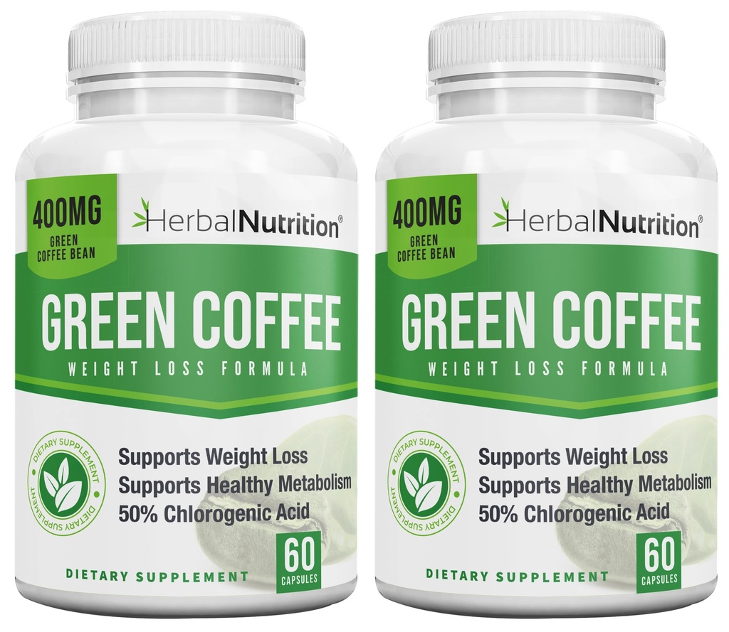 Pure Green Coffee Bean Extract 800mg | 50% Chlorogenic Acid | 60 Capsules | 800mg green coffee bean extract with 50% chlorogenic acid to support metabolism and antioxidant wellness.