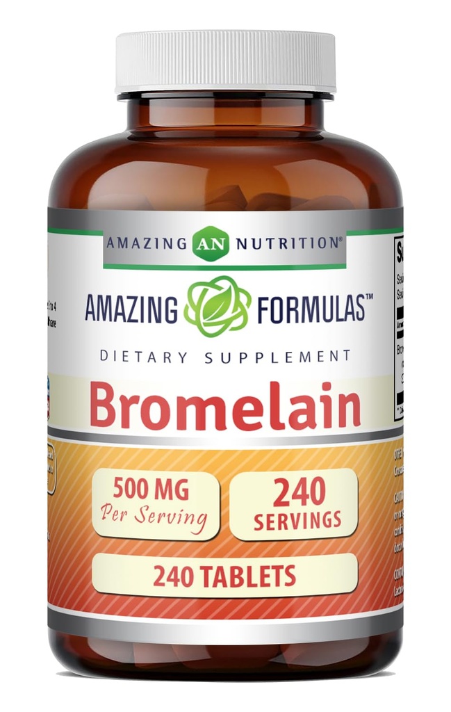 Amazing Formulas Bromelain 500 Mg | Tablets Supplement | Non-GMO | Gluten-Free | Made in USA (Pack of 1 | 240 Count)