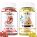 Gut Health Gummies : Bromelain Papain Enzyme Gummies & Butyrate Gummies Supplement for Adults Kids 30 Days Supply