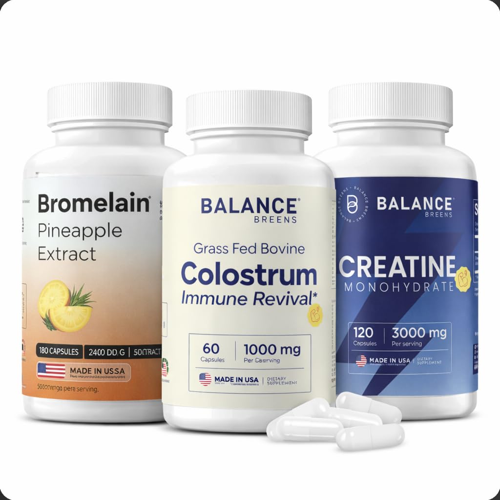 Balancebreens Bromelain + Grass-Fed Colostrum + Creatine Performance & Recovery Bundle