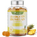 Quercetin Gummies 500mg with Bromelain, Vitamin C, D3 & Zinc – Sugar Free Immune Support Supplement – Antioxidant Complex with Pineapple Enzyme, 60 Gummies (30 Servings)